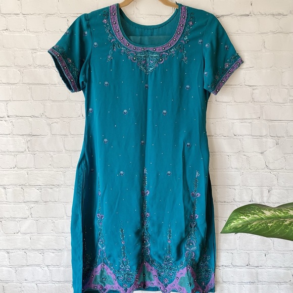 3 Piece Indian Punjabi Pakistani Suit - Traditional Ethnic Wear - Embroidered - Picture 1 of 6